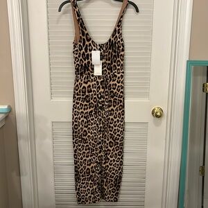 NWT. Good American leopard tank maxi dress size 1